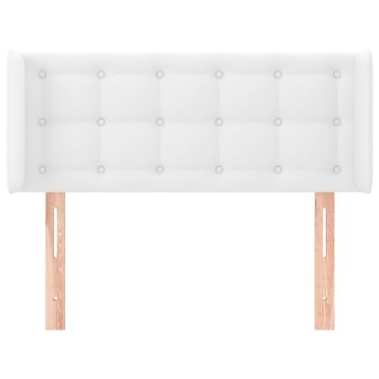 Горна табла за легло, Бяла, 93x16x78/88 см, изкуствена кожа