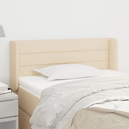 Горна табла за легло, кремава, 83x16x78/88 см, плат