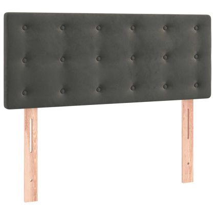 Боксспринг легло с матрак и LED, тъмносиво, 120x190 см, кадифе