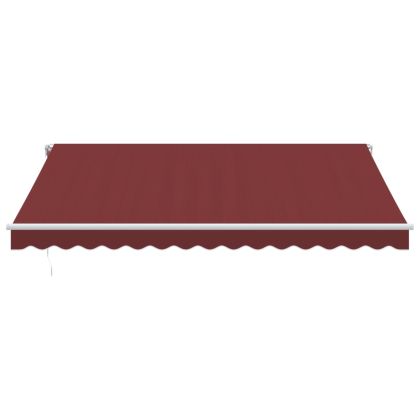 Ръчно прибираща се тента с LED, бордо, 400x300 см