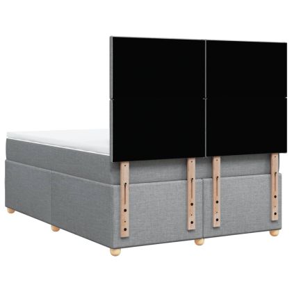 Боксспринг легло с матрак, светлосиво, 160x200 см, плат