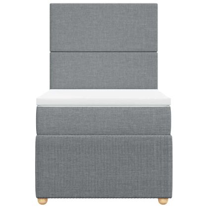 Боксспринг легло с матрак, светлосиво, 100x200 см, плат