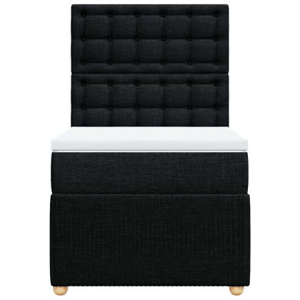 Боксспринг легло с матрак, черно, 100x200 см, плат