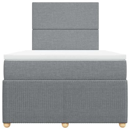 Боксспринг легло с матрак, светлосиво, 120x190 см, плат