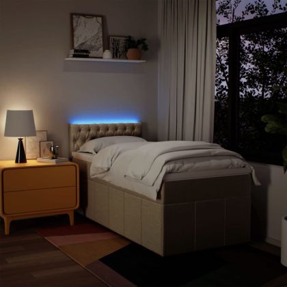 Боксспринг легло с матрак, кремава, 80x200 см, плат