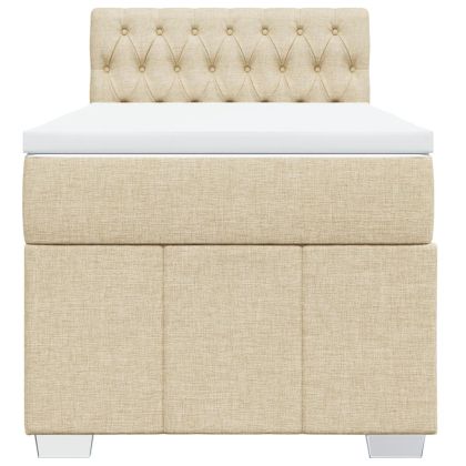 Боксспринг легло с матрак, кремава, 80x200 см, плат