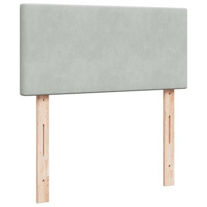 Османска легло с матрак и LED, светлосиво, 90x200 см, кадифе