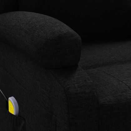 Wingback масажен стол, черен, текстил