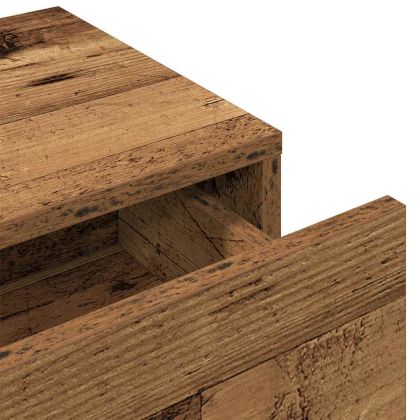 Стенен рафт с чекмеджета старо дърво 80x33x17см инженерно дърво