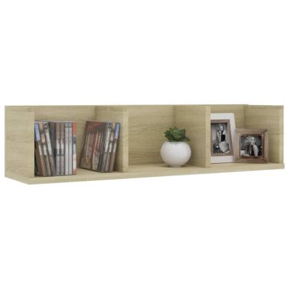 CD стенен рафт, дъб сонома, 75x18x18 см, инженерно дърво