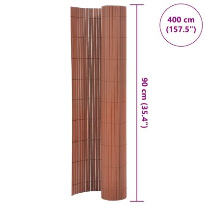 Двустранна градинска ограда, 90x400 см, кафява