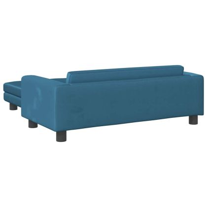 Кучешко легло с разширение синьо 100x50x30 см кадифе