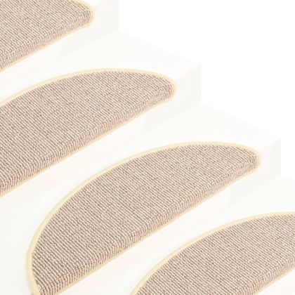 Изтривалки за стълби, 15 бр., 65x21x4 см, бели и кафяви, полукръгли, големи