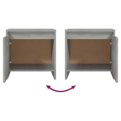 Нощно шкафче, бетонно сиво, 45x34x44,5 см, инженерно дърво