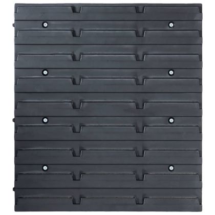 Стенен органайзер с 29 бр кутии за инструменти червено и черно