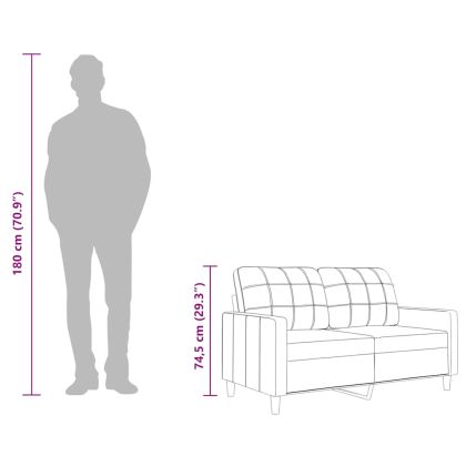 2-местен диван, Тъмносив, 120 см, плат