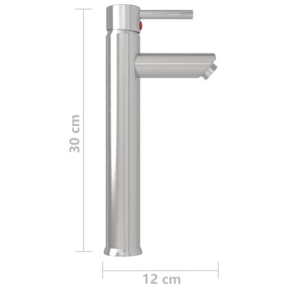 Смесител за баня, сребрист, 12х30 см