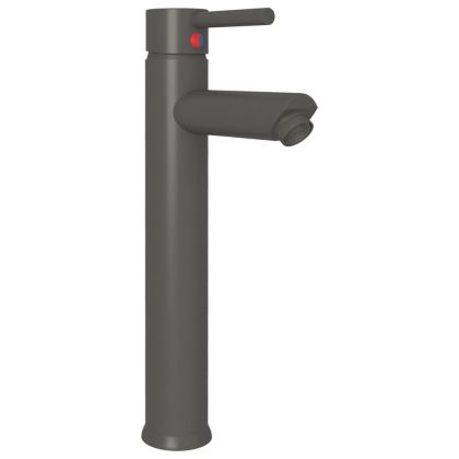 Смесител за баня, сив, 12х30 см