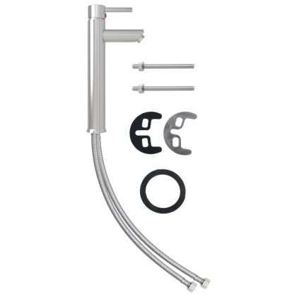 Мивка за баня с кран и сифон, прозрачно закалено стъкло