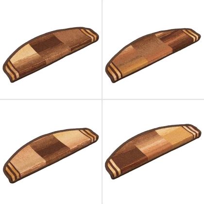Самозалепващи стелки за стълби, 10 бр, 65x21x4 см, кафяви