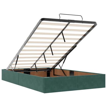 Османска легло с матраци, тъмнозелено, 120x200 см, кадифе