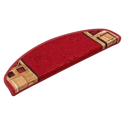 Самозалепващи стелки за стълби, 10 бр, 65x21x4 см, червени