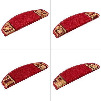 Самозалепващи стелки за стълби, 10 бр, 65x21x4 см, червени