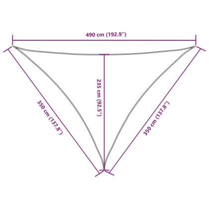 Платно-сенник, Оксфорд плат, триъгълно, 3,5x3,5x4,9 м, теракота