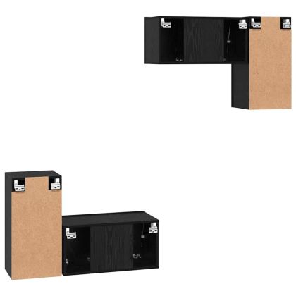 Комплект ТВ шкаф Монтиране на стена Черния дъб Инженерно дърво