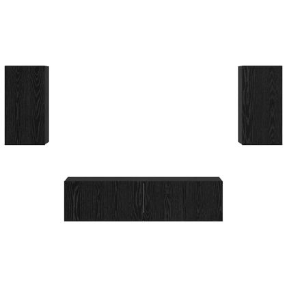 Комплект ТВ шкаф Монтиране на стена Черния дъб Инженерно дърво