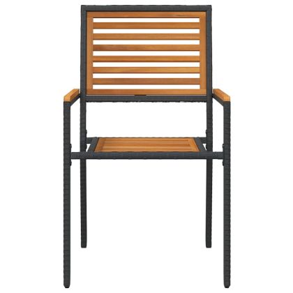 Струпваеми градински столове 4 pcs Кафяв и черен