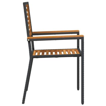 Струпваеми градински столове 4 pcs Кафяв и черен