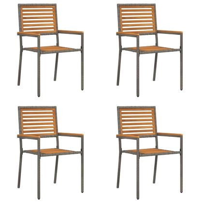 Струпваеми градински столове 4 pcs Кафяв и сив 54 x 56 x 90 см