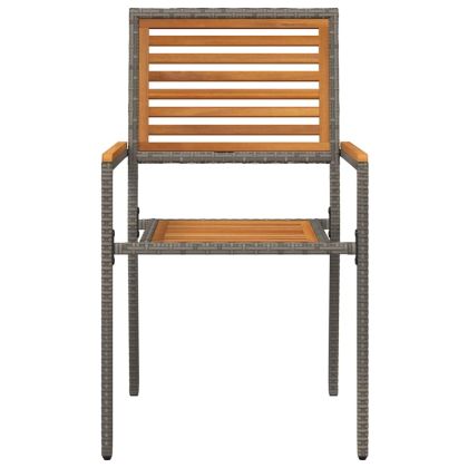 Струпваеми градински столове 4 pcs Кафяв и сив 54 x 56 x 90 см