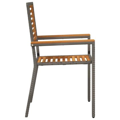 Струпваеми градински столове 4 pcs Кафяв и сив 54 x 56 x 90 см