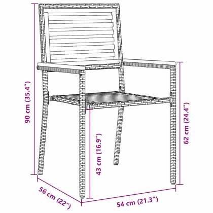 Струпваеми градински столове 4 pcs Кафяв и сив 54 x 56 x 90 см
