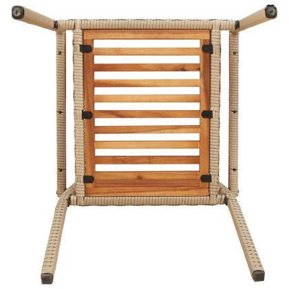 Струпваеми градински столове 4 pcs Кафяв и бежов