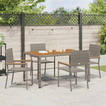 Струпваеми градински столове 4 pcs Сив и кафяв 54 x 56 x 90 см