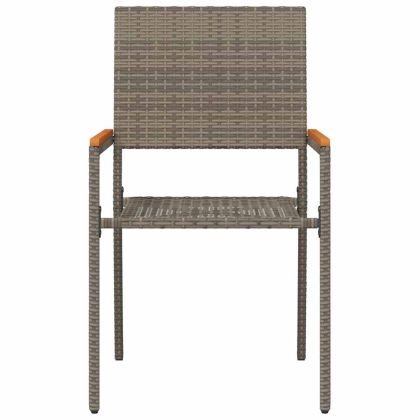 Струпваеми градински столове 4 pcs Сив и кафяв 54 x 56 x 90 см