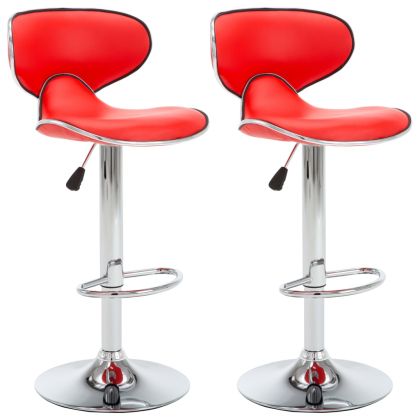 323645 Bar Stools 2 pcs Red Faux Leather