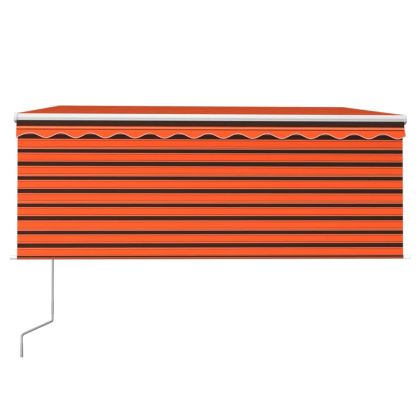 Автоматично прибиращ се сенник с щора, 3x2,5 м, оранжево/кафяво