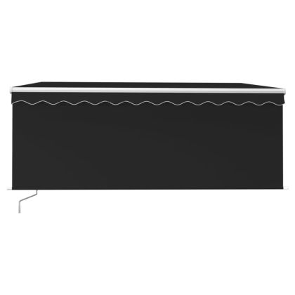 Ръчно прибиращ се сенник с щора и LED, 3x2,5 м, антрацит