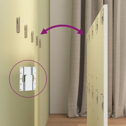 Горна табла за легло с шкафчета, бяла, инженерно дърво