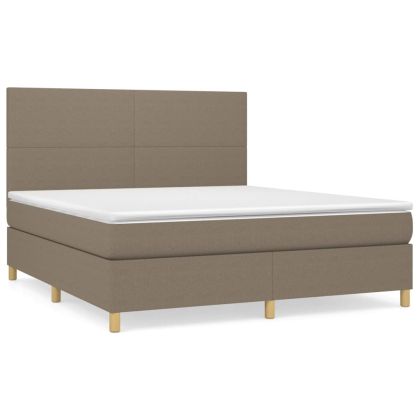Боксспринг легло с матрак, таупе, 180x200 см, плат