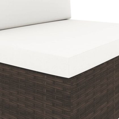 Градински комплект, 10 части, кафяв полиратан