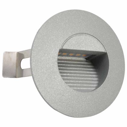Фасадни LED аплици, 6 бр, 2 W, сребристи, кръгли
