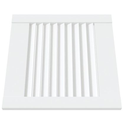 Врати за шкафове решетен дизайн 2 бр бял 39,5x39,4 см бор масив