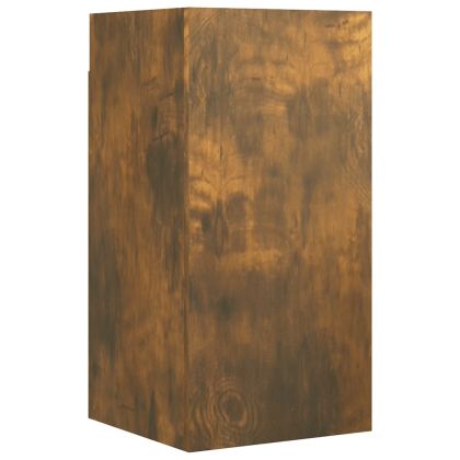 Комплект ТВ шкафове от 7 части, опушен дъб, инженерно дърво