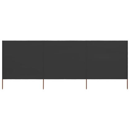 Параван против вятър от 3 панела, текстил, 400x120 см, антрацит