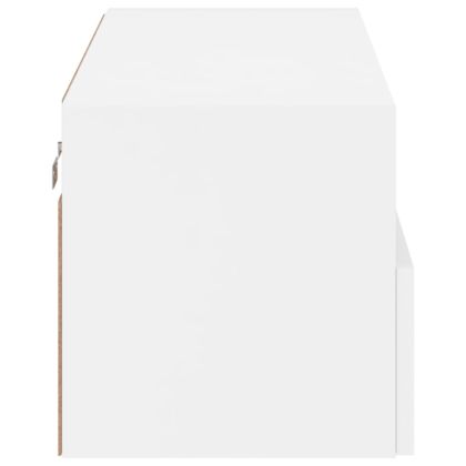 Стенен ТВ шкаф, бял, 80x30x30 см, инженерно дърво